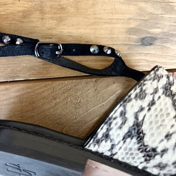 Donald Pliner Snake Leather Sandals Rhinestones 7.5 Jeweled - Picture 3 of 9